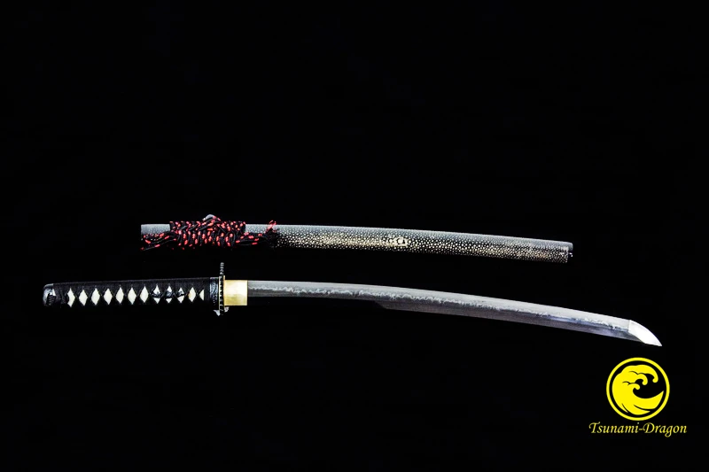 

Clay Tempered HandMade Japanese Samurai Wakizashi Sword Choji Ray Skin Wrap Saya New