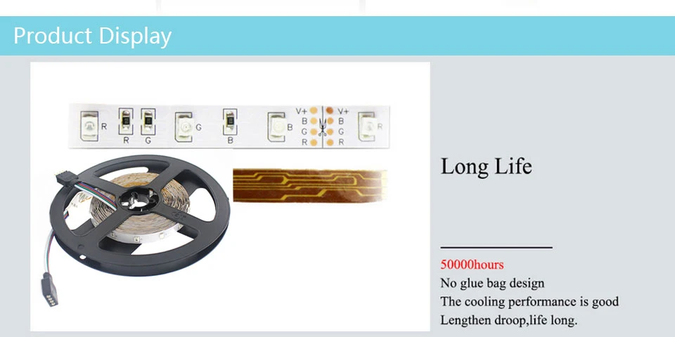 5M 300Leds Non-waterproof RGB Led Strip Light 3528 DC12V 60Leds/M Flexible Lighting String Ribbon Tape Lamp Home Decoration Lamp