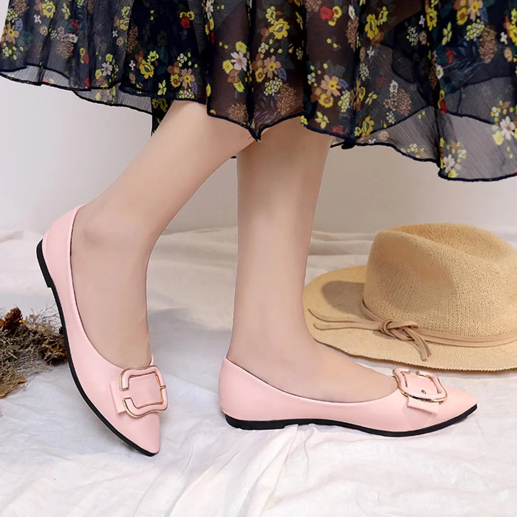 Chaussures femme Женские однотонные повседневные лоферы с острым носком и
