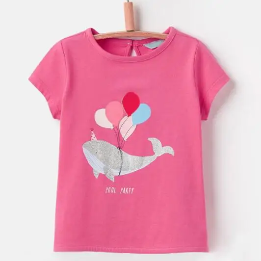 Little maven/Детская летняя одежда года для маленьких девочек футболка с короткими рукавами и принтом надувной КИТ брендовая хлопковая Футболка 51079