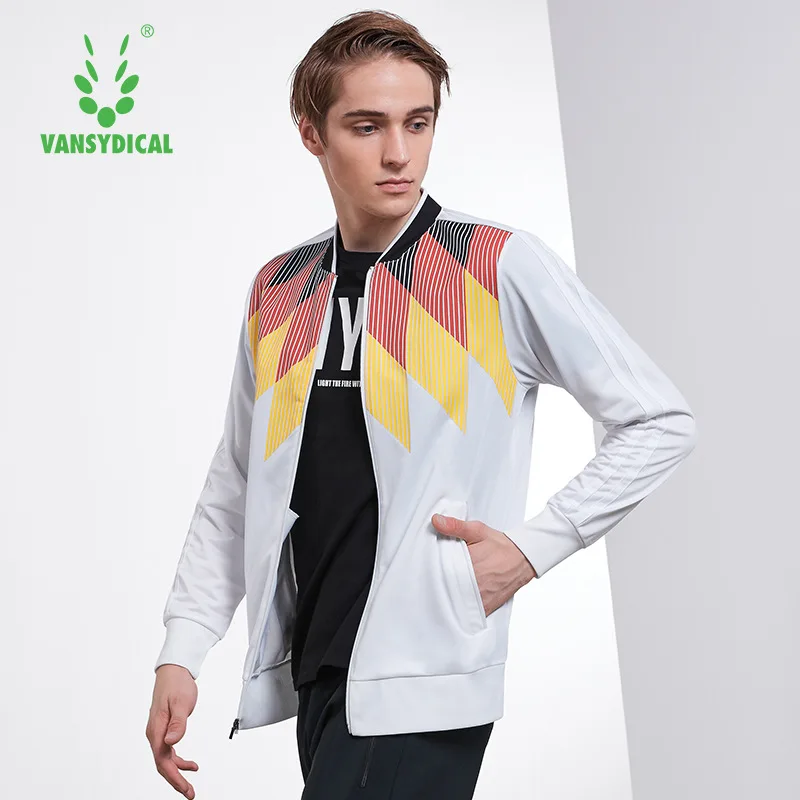 Спортивные беговые куртки Vansydical осенняя мужская Спортивная одежда на молнии с