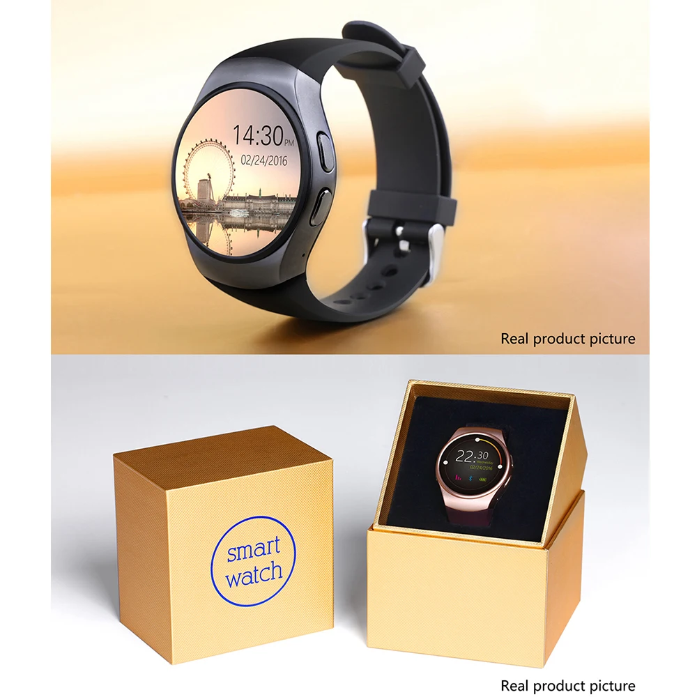 KW18 Смарт часы-телефон MTK2502 Smartwatch сердечного ритма tracker 1 3 дюймов Bluetooth Монитор