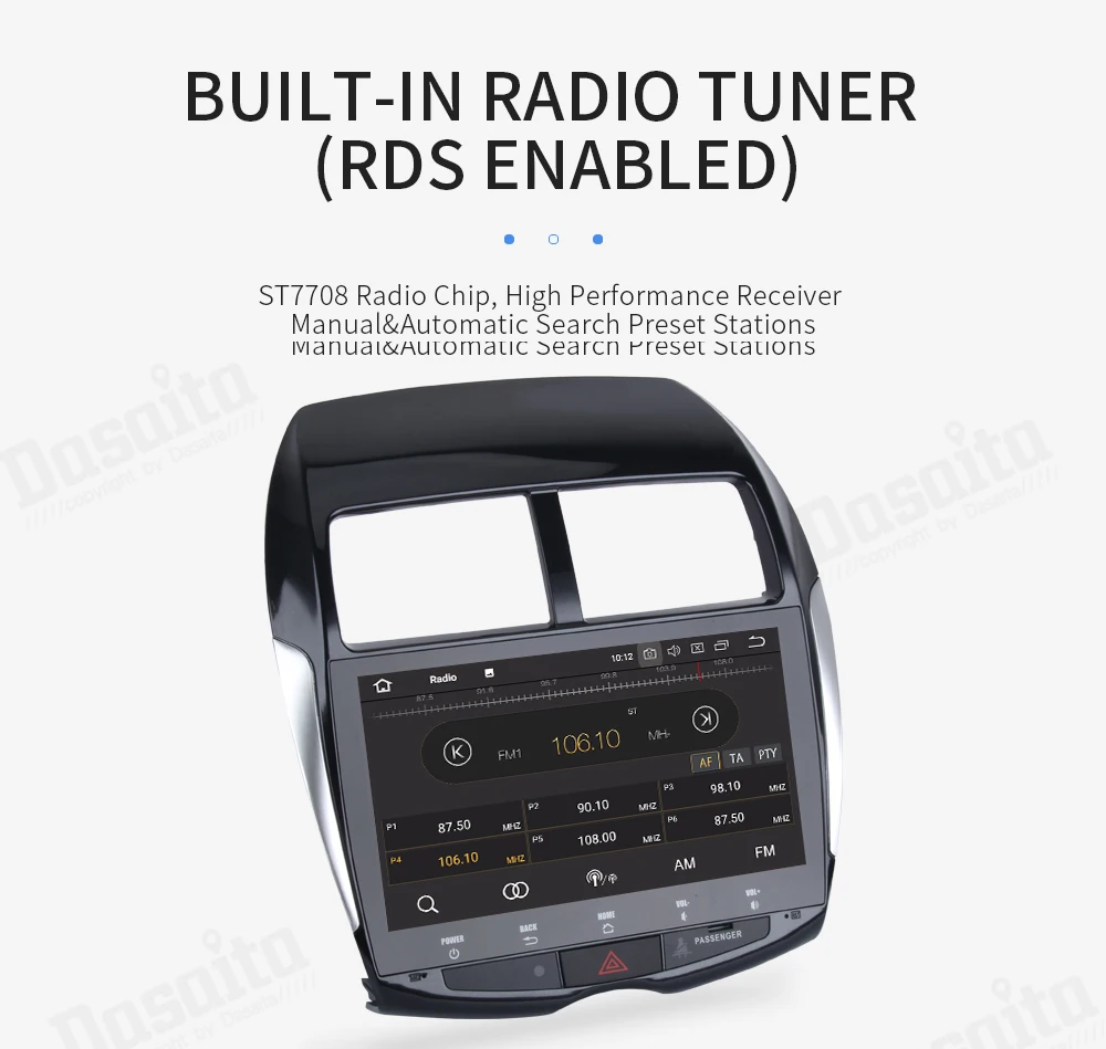 Dasaita Android 9,0 для Mitsubishi ASX 2010 2011 2012 gps мультимедийный плеер Восьмиядерный 4 Гб ОЗУ 32 Гб ПЗУ 10," ips сенсорный экран