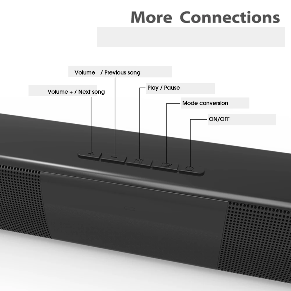 20 Вт ТВ Саундбар Bluetooth динамик FM радио домашний кинотеатр система портативный беспроводной сабвуфер бас MP3 музыка бумбокс