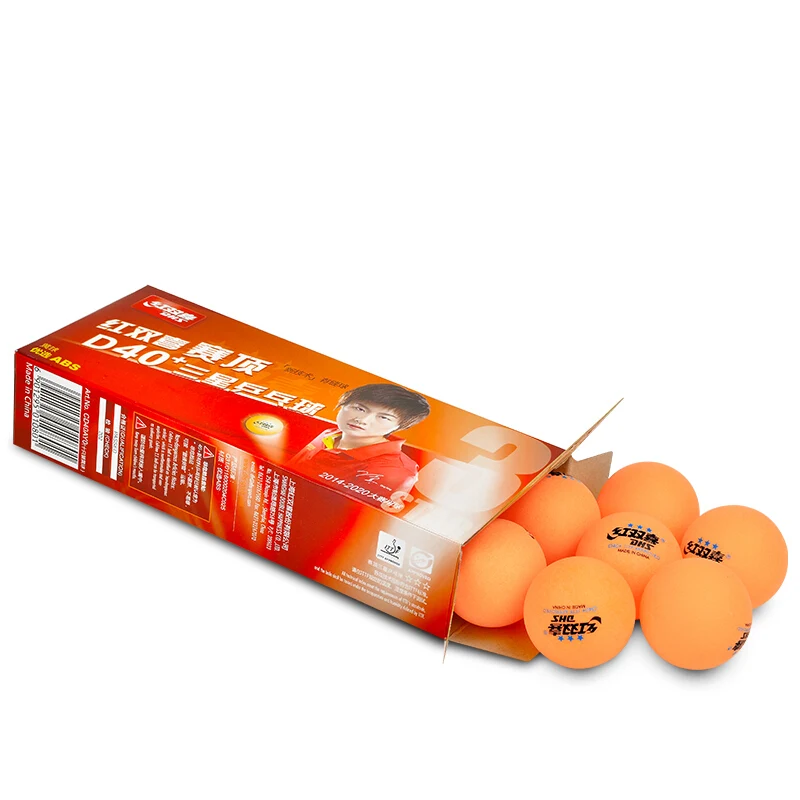 DHS 2018 new 3 star d40 + orange мячи для настольного тенниса звезды швом шары ABS пластик поли