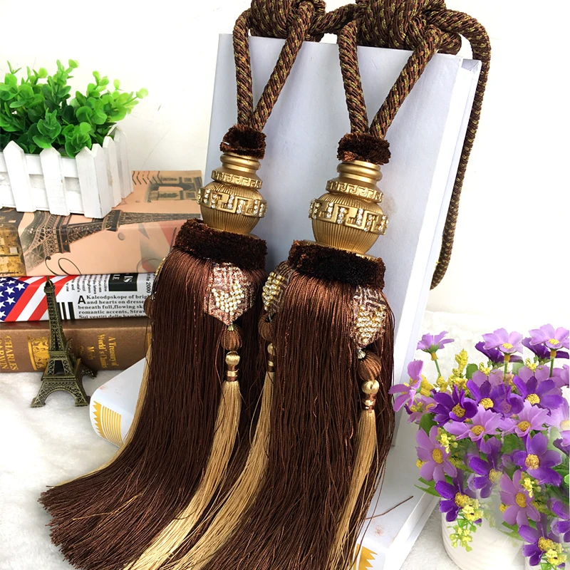 Одна пара роскошных высококачественных занавесок подвесной шар европейская