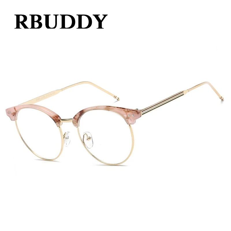 RBUDDY Очки прозрачные Рамка из сплава Полосатые компьютерные очки Поддельные