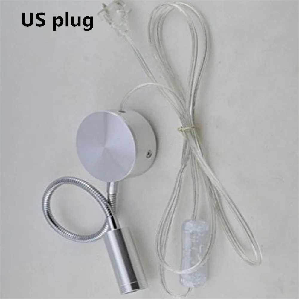 With US Plug Гибкие Настенные светильники, светодиодные лампы для чтения, монтажные огни для спальни, прикроватная лампа для фойе, гостиная, кабинет, подсветка для картин - Цвет абажура: With US Plug