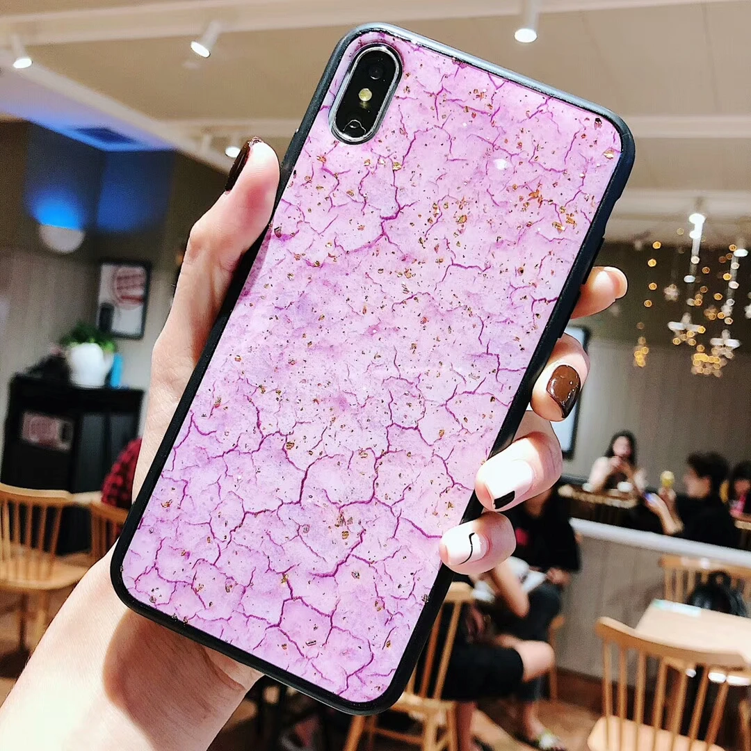 Platinum Drop Gel Phone Cases For iphone X 6 7 8 Case Luxury Emerald Purple Pink Shining Cover Plus Cpa |