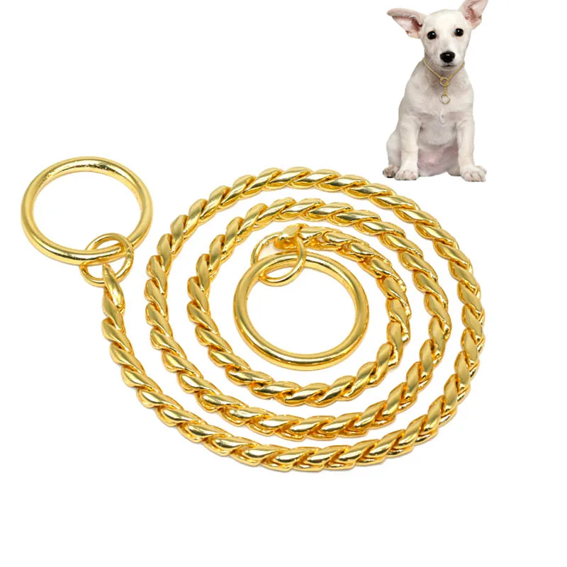 Змеиная цепь собачий ошейник Тяжелая металлическая тренировочный дроссель