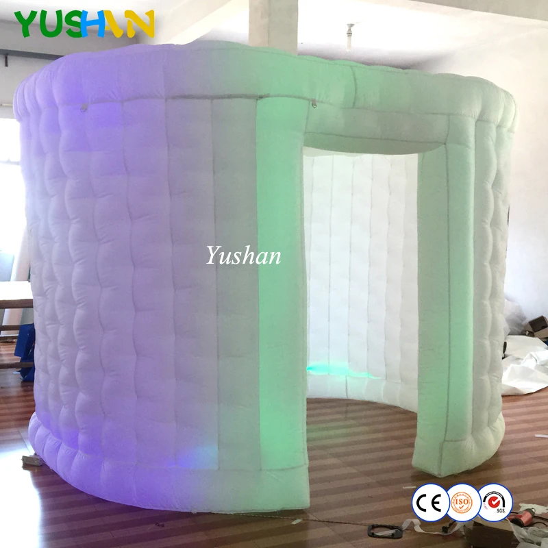 Black Or White Oval Inflatable Photo booth backdrops with 1 curtain door LED lights portable party sales | Дом и сад