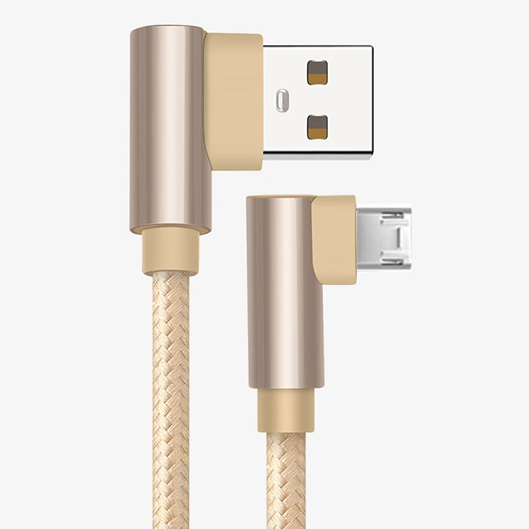 Gold - Micro USB QC 3,0 двойной локоть мобильный телефон USB кабель для передачи данных Micro usb type C кабель для samsung Galaxy S9 S8 Plus зарядный кабель - Тип штекера: Gold - Micro USB