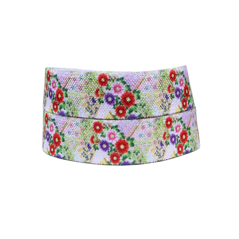 

(50yards/lot) Flora ribbons colorful tiny flower printed elastic