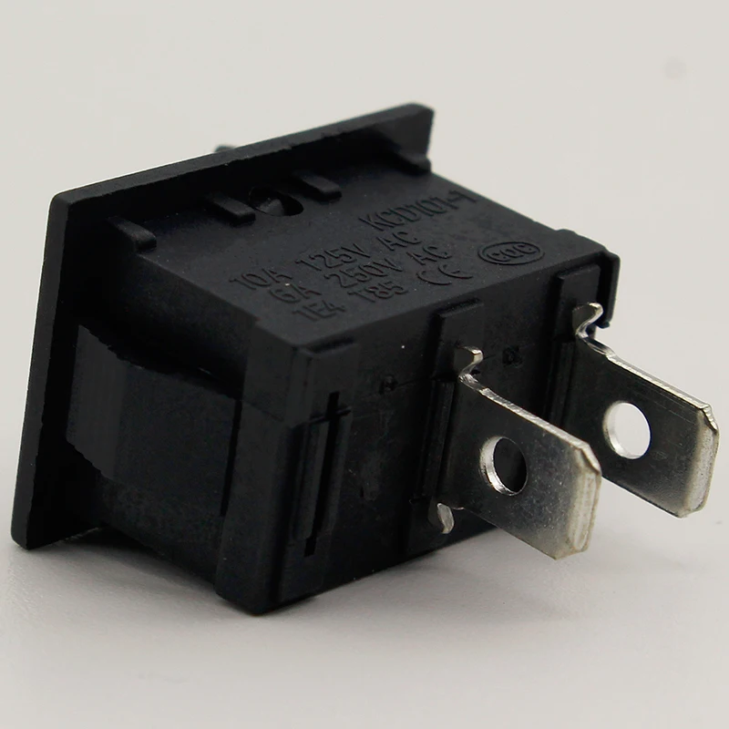 5 шт./лот черный кнопочный мини переключатель 6A 10A 110V 250V KCD1 2 контактный ВКЛ/ВЫКЛ 21