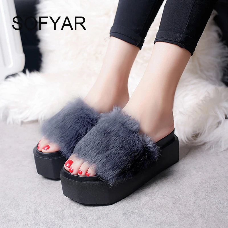 Яркие тапочки Нечеткие шлепанцы на плоской подошве со средним каблуком сезон