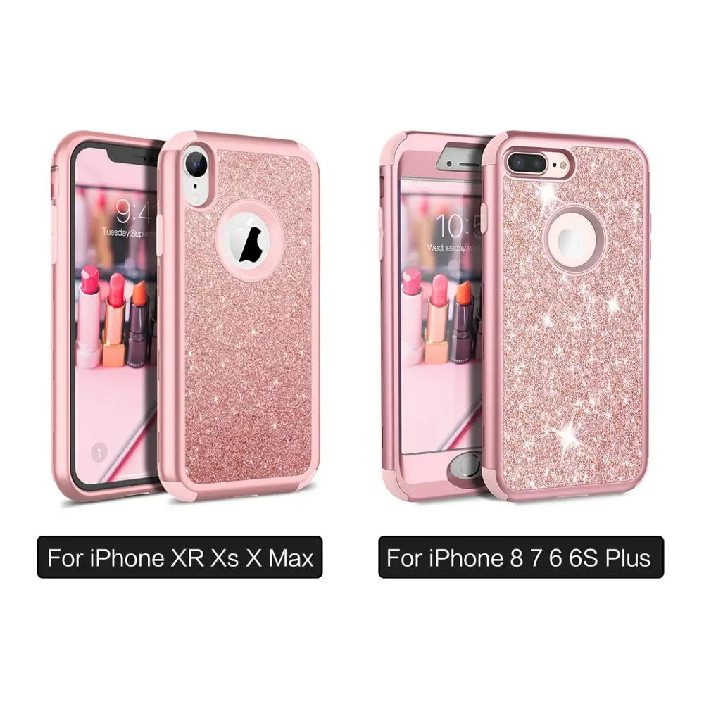Роскошный Жесткий Чехол для iPhone XR X Xs Max 11 Pro max чехол с блестящими кристаллами PC чехол для iPhone 7 8 6 6s Plus чехол милый Капа