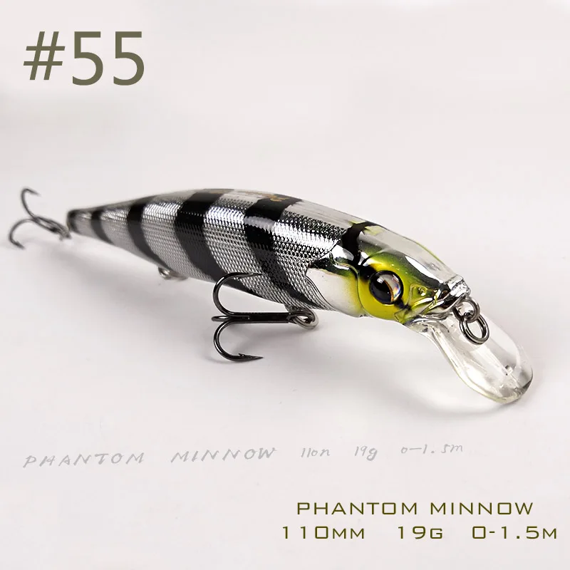 Color 55 THETIME бренд TH110SP suspend jerkbait mninow жесткая приманка 110 мм/19 г Искусственные воблеры для ловли окуня щуки - Цвет: Color 55
