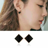 miara l simple titanium steel ear studs source factory natural black and white shell square geometric earrings female
