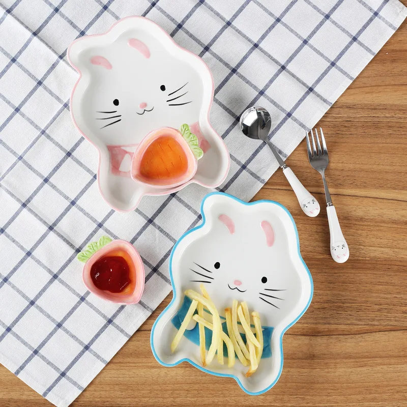 1 шт. креативные Мультяшные керамические тарелки ручной работы японские блюда