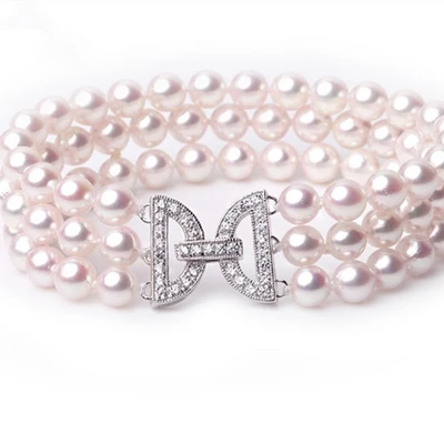 Браслет из серебра 925 пробы с натуральным пресноводным жемчугом | Украшения и