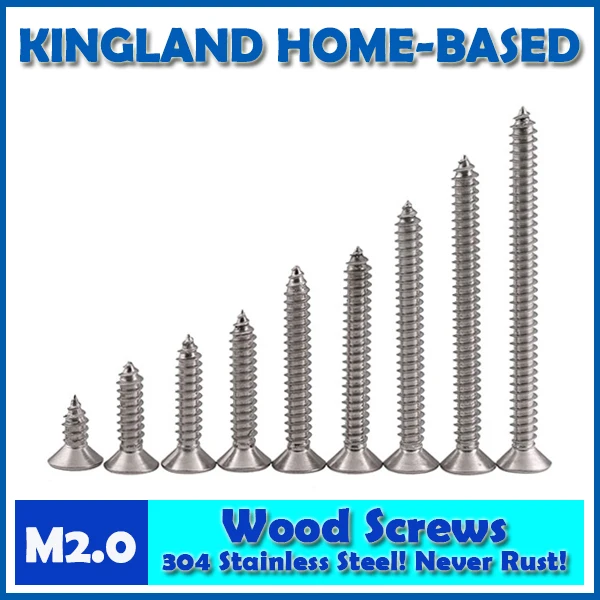 GB846 M2 100 Pcs Cross Recessed Phillips Countersunk Flat Head Self tapping Wood Screws For Laptop 304 Stainless Steel LD002|screws for laptops|wood
