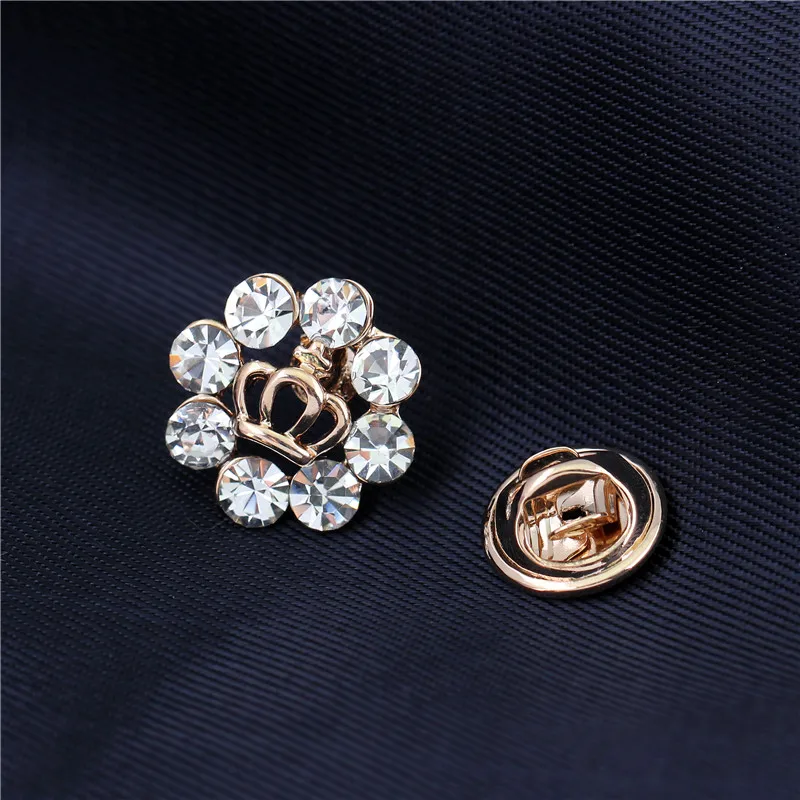 Блестящая брошь Корона со стразами булавки цветок ювелирные изделия для свадьбы