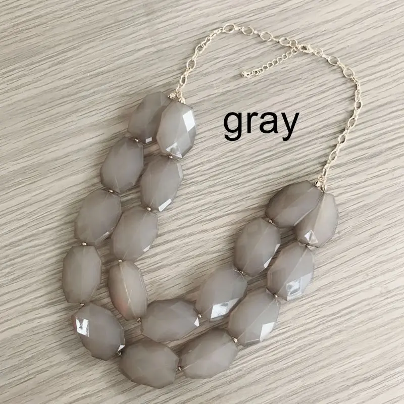 10 цветов ожерелье, Двухслойное ожерелье - Окраска металла: gray