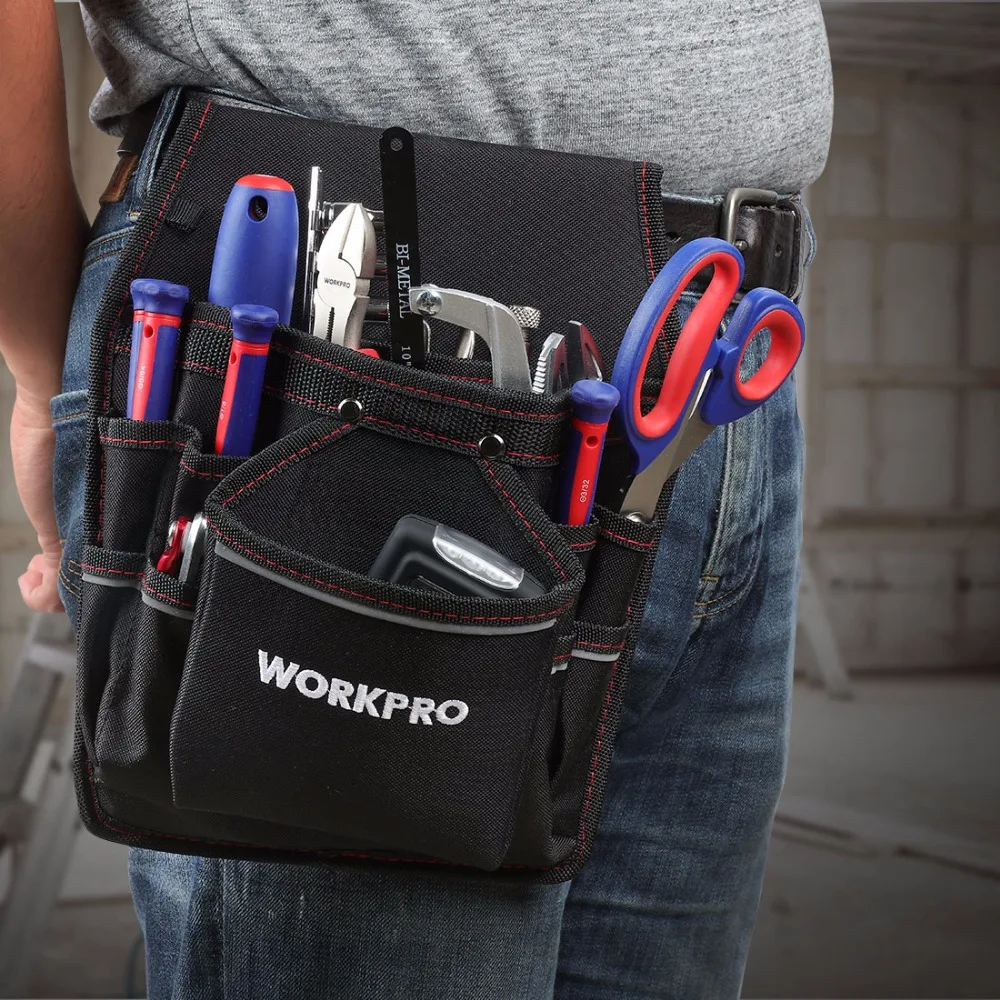 WORKPRO электрик поясная сумка для инструментов Наборы инструментов держатель с карманами