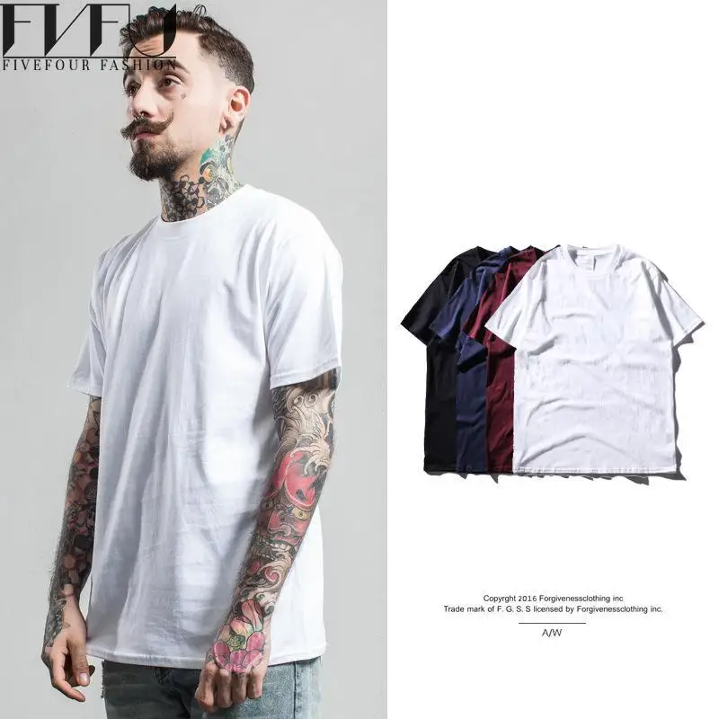 2017 Новая мода футболка мужская летняя Стиль одноцветное Цвет хлопок брендовая