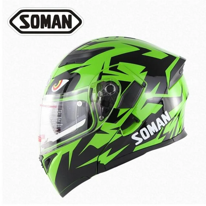 DOT approved Soman 955 SkyEye двойные линзы уличные мотоциклетные шлемы Воздухопроницаемый