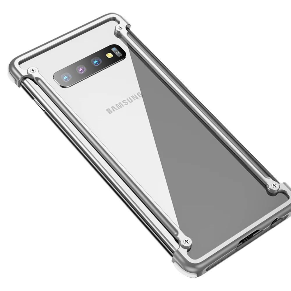 Silver OATSBASF подушка безопасности металлический чехол для samsung Galaxy S10 персональная подушка безопасности оболочка для Galaxy S10 металлический бампер крышка чехол - Цвет: Silver