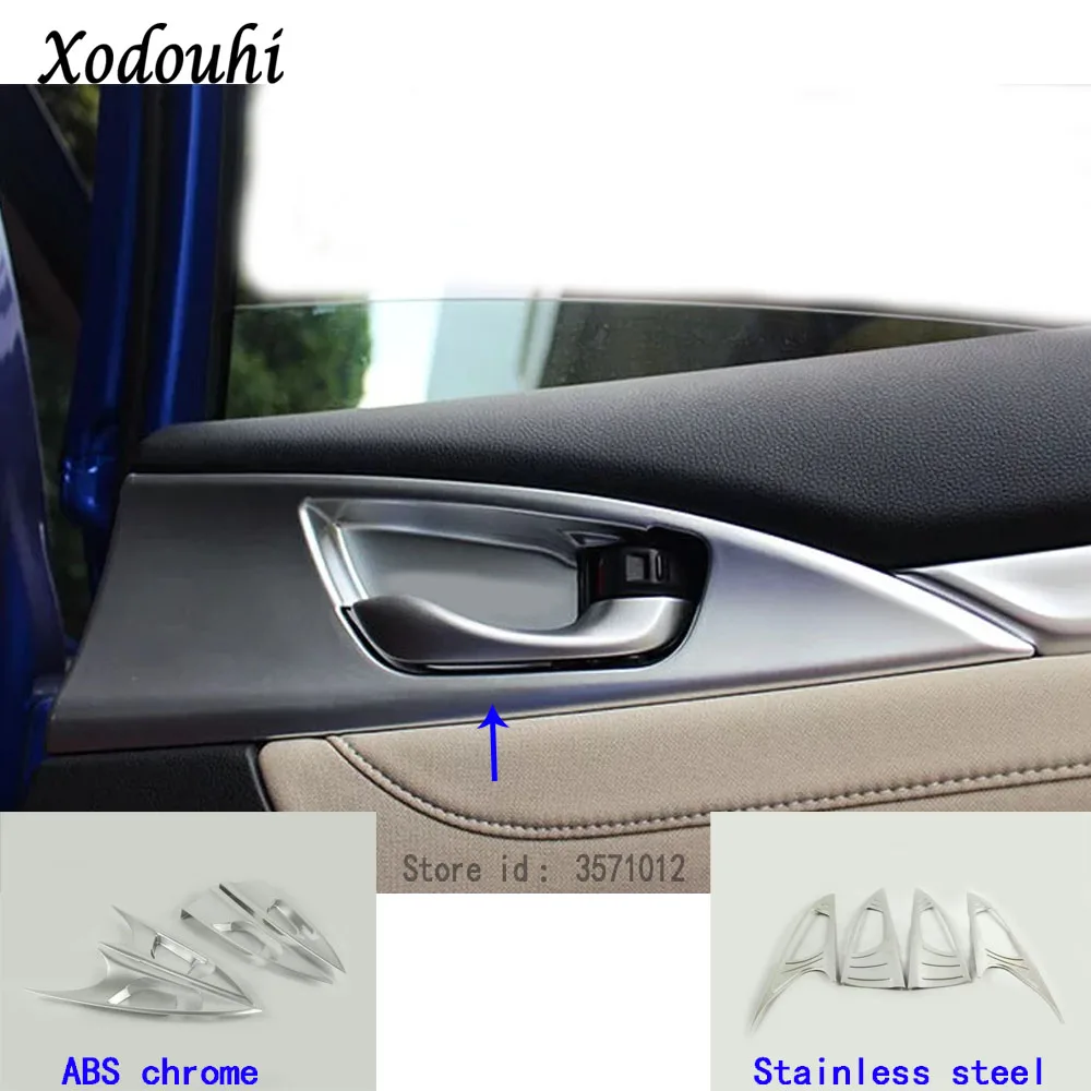 

Car Styling Body Cover Stick Trim Inside Door Inner Handle Bowl Frame Hoods 4pcs For Honda Civic 10th Sedan 2016 2017 2018