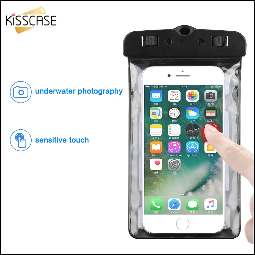 KISSCASE IPX8 Водонепроницаемый чехол чувствительное касание для samsung несколько