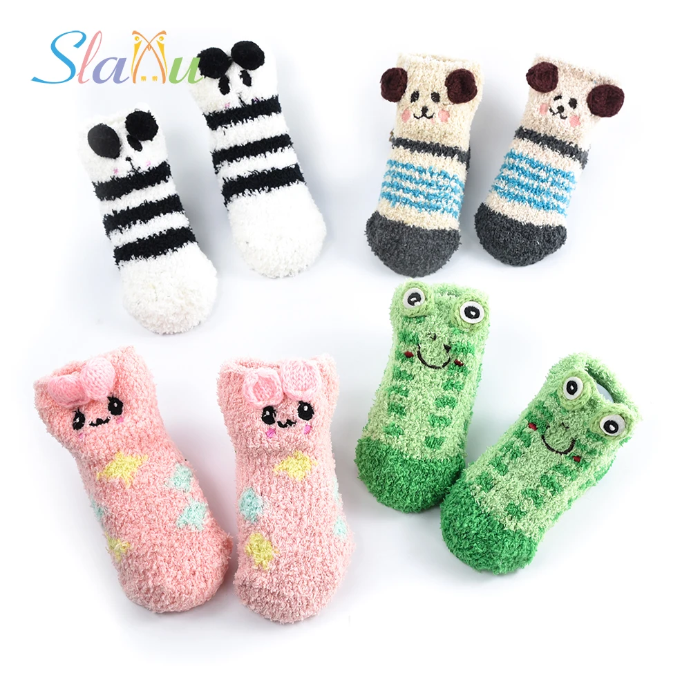 Набор из 4 шт. с принтом милых животных детские носки противоскользящие Носки для