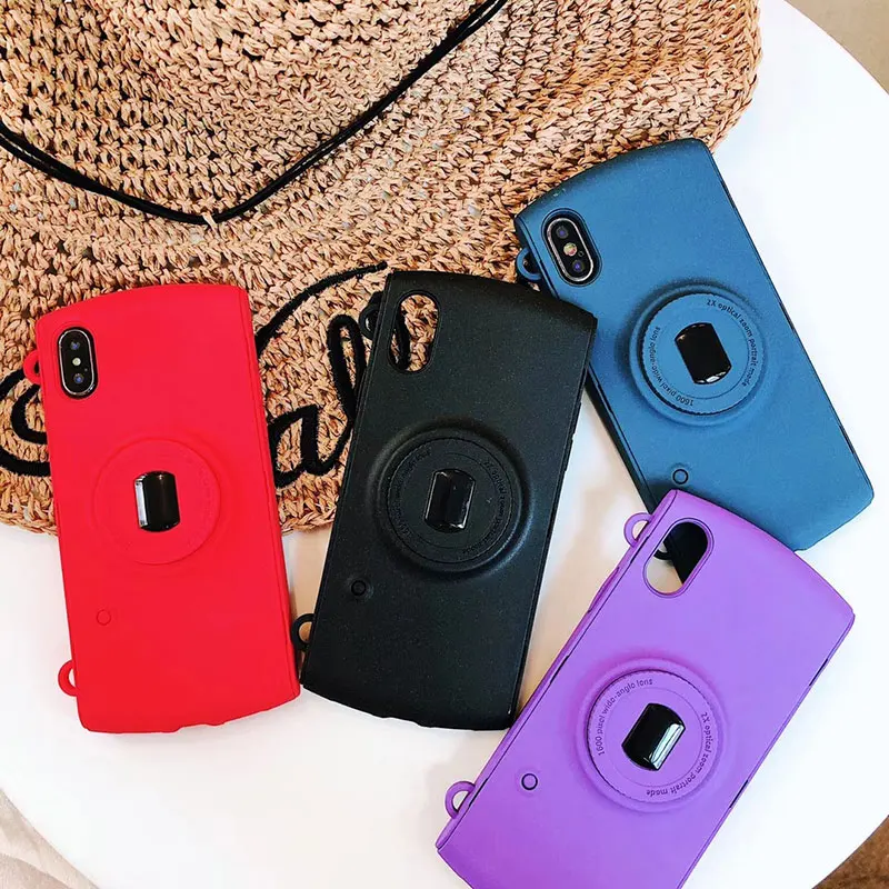 Boucho для iPhone х Прохладный 3D Ретро Камера телефона Чехлы 6 6s 8 7 Plus чехол мягкий