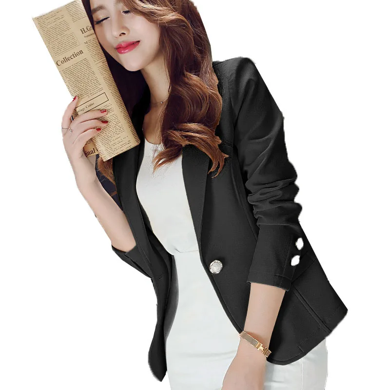 Женский короткий Блейзер с длинным рукавом приталенная короткая куртка для