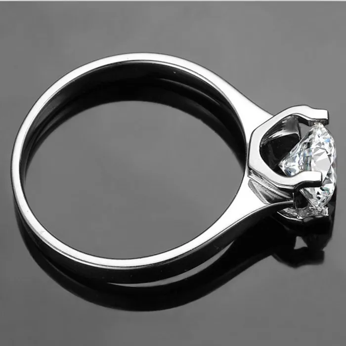 

approving Quality 1CT Diamond Solitaire Ring with Band Solid 14K White Gold Girl Love Best Jewelry quality Guarantees