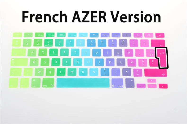 Силиконовая накладка для клавиатуры US EU UK rainbow для Apple macbook air 13 pro 15 retina 17 дюймов протектор для imac 21,5 беспроводная клавиатура - Цвет: EU French version