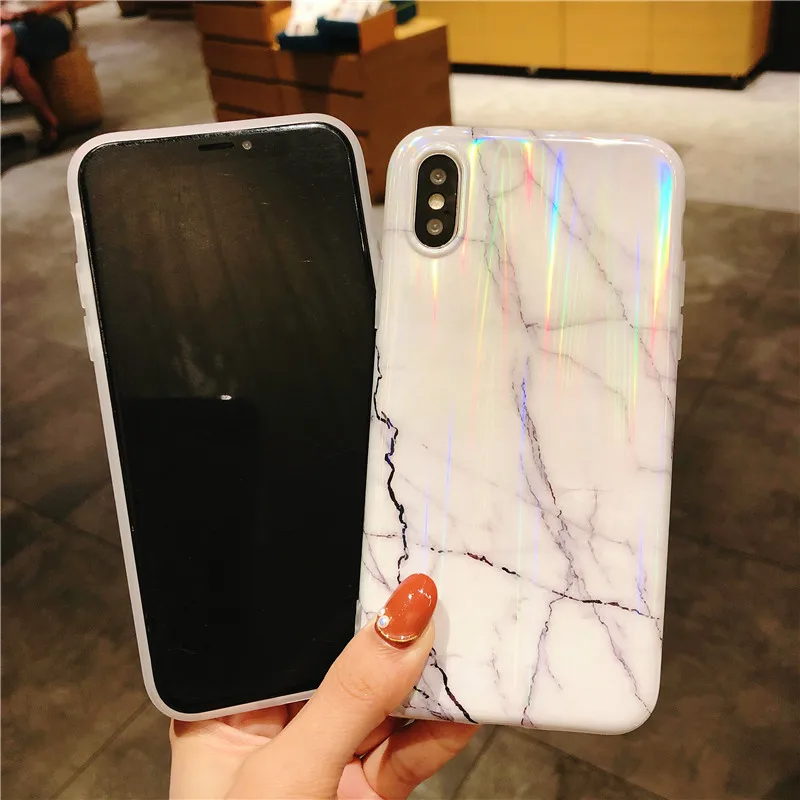YuYan Аврора мраморный Мода Телефон чехол для iPhone 7 6s 6 8 Plus X Xs max XR Чехлы мягкие из