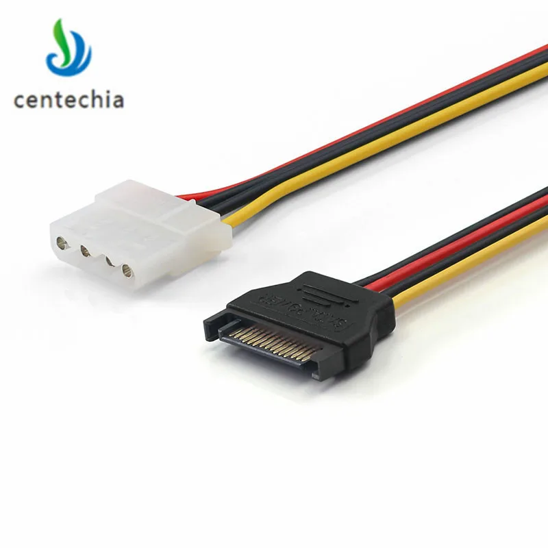 Centechia 15 Pin SATA штекер к Molex IDE 4 контактный Женский адаптер удлинитель Кабель питания