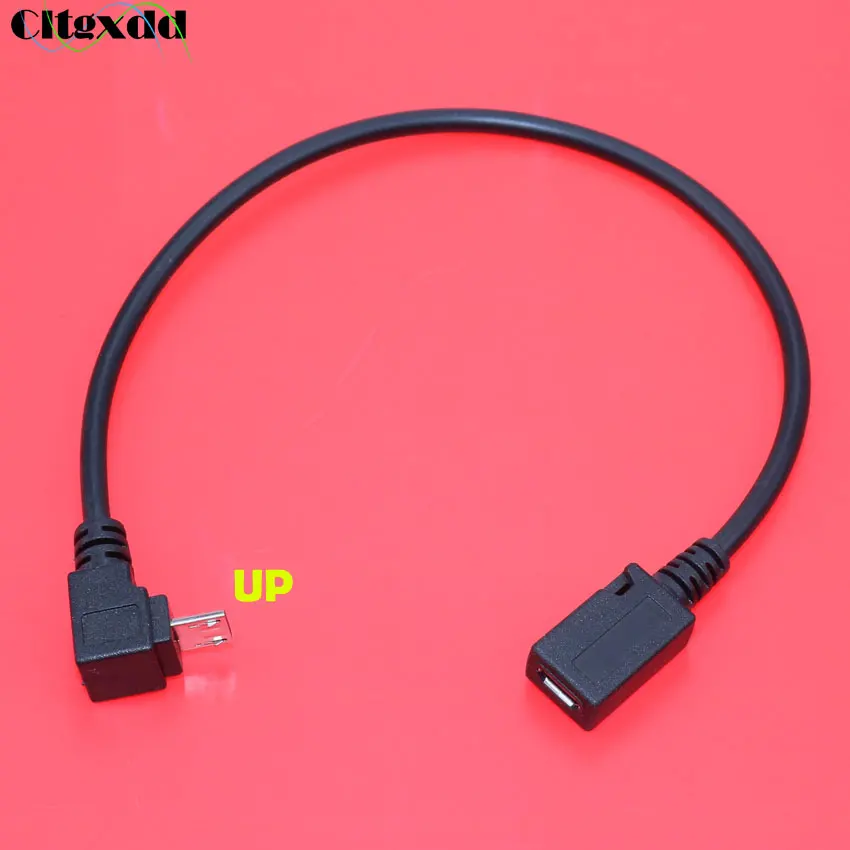 Cltgxdd 1 шт. микро USB 2 0 5Pin штекер к гнезду удлинитель адаптер Кабель 90 градусов