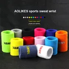 Повязка на запястье AOLIKES, хлопковая, впитывающая пот, для занятий спортом на открытом воздухе, 12 цветов, 1 шт.