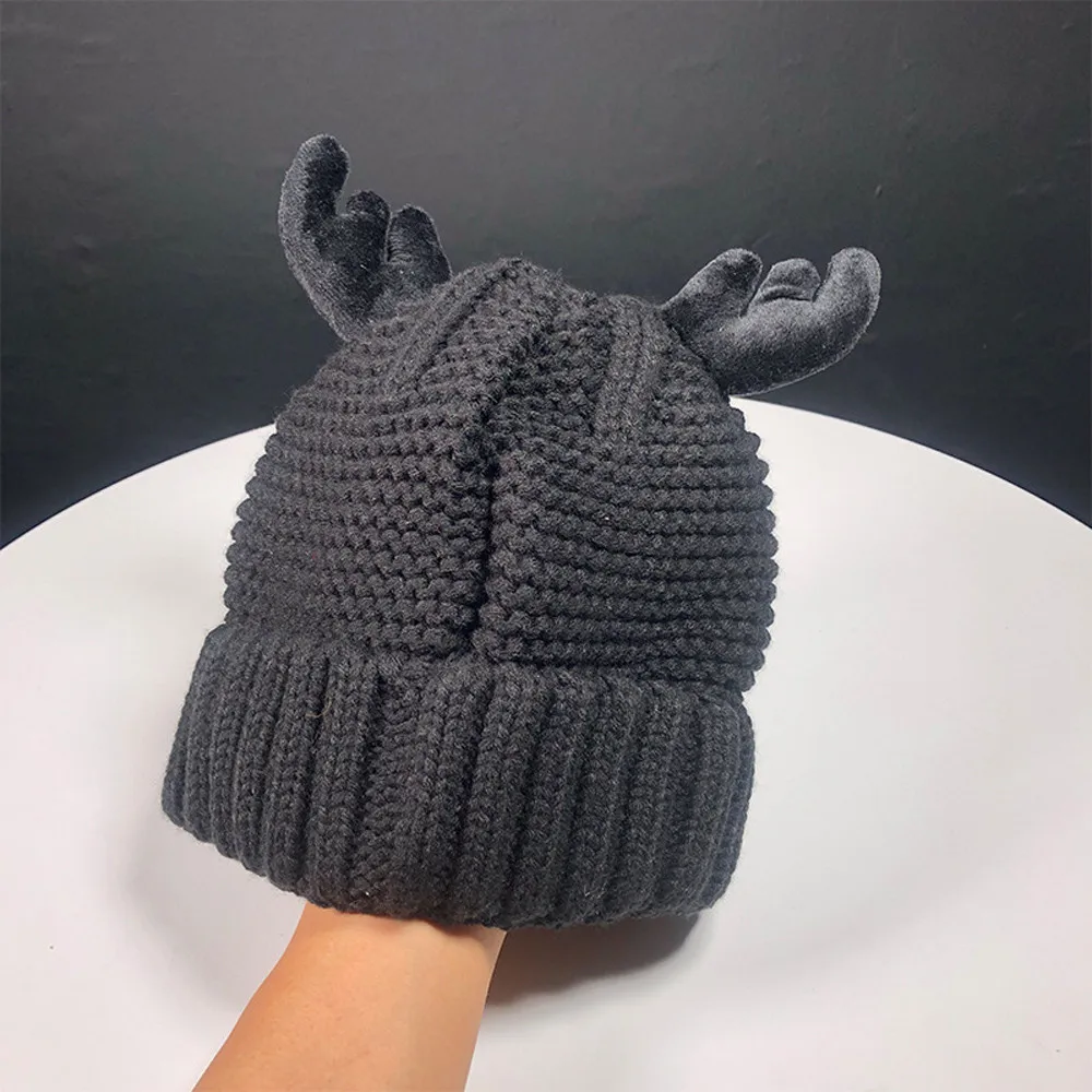 Женская шапка бини, кашемировая шапка с рогами, шапка Skully, модная, теплая, толстая, мягкая, тянущаяся, с косичками, вязаные, громоздкие, зимние шапки бини, лыжная шапка 15