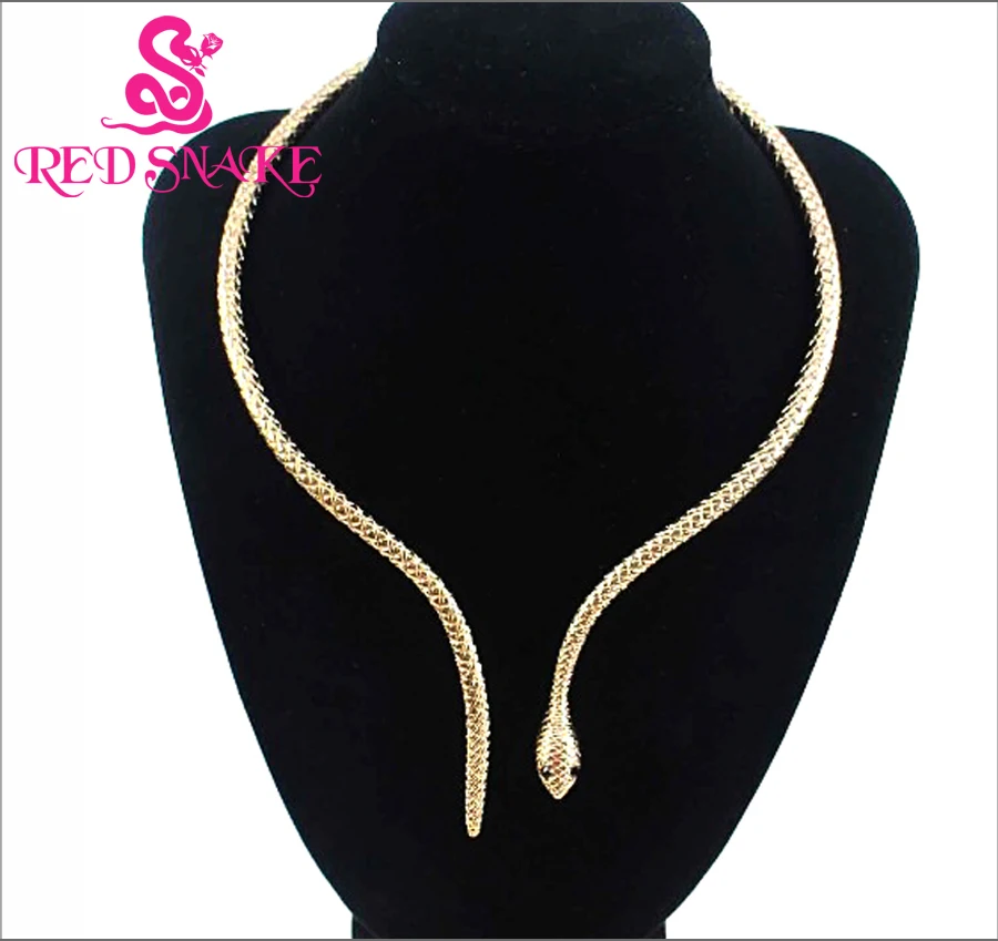 

Красная змея бренда розового золота/серебряного цвета Панк Змея ожерелье модная Хэллоуин Вечеринка ювелирные изделия