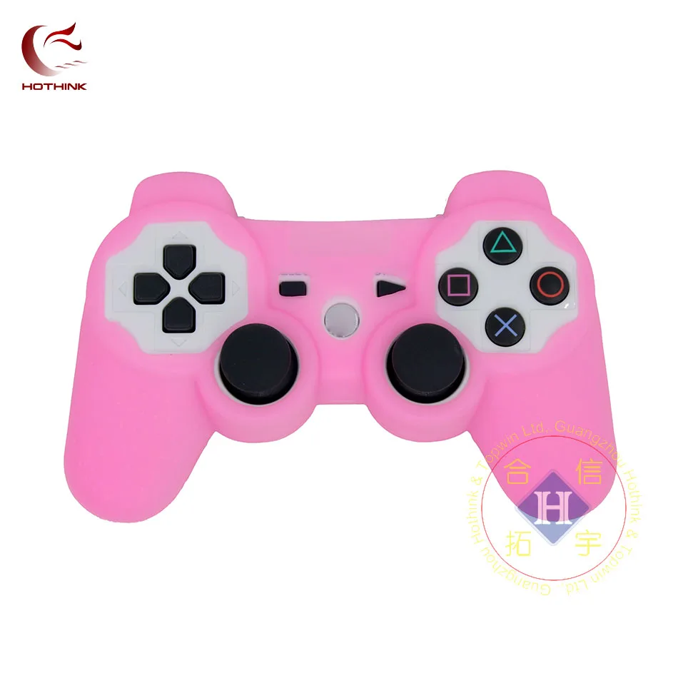 HOTHINK защитный силиконовый чехол, кожный чехол, мягкий чехол для Playstation 3 PS3, контроллер dualshock 3, геймпад - Цвет: Розовый