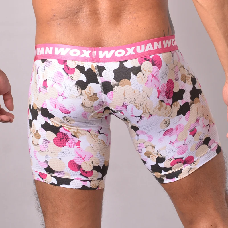 AIIOU сексуальные мужские трусы боксеры шорты с цветочным принтом мягкие синие