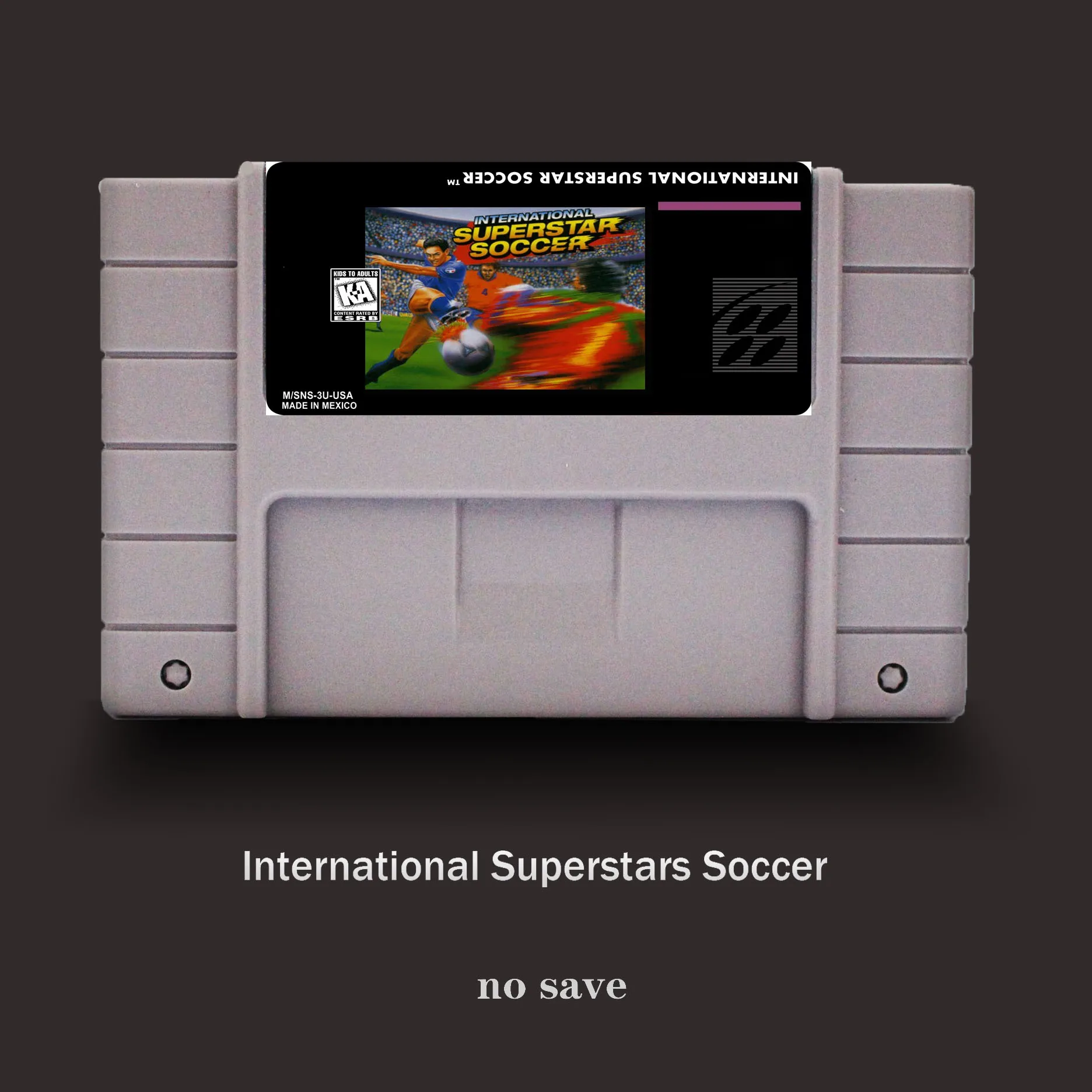Бесплатная доставка Международный Superstars Soccer-16 бит для NTSC игровой плеер большой