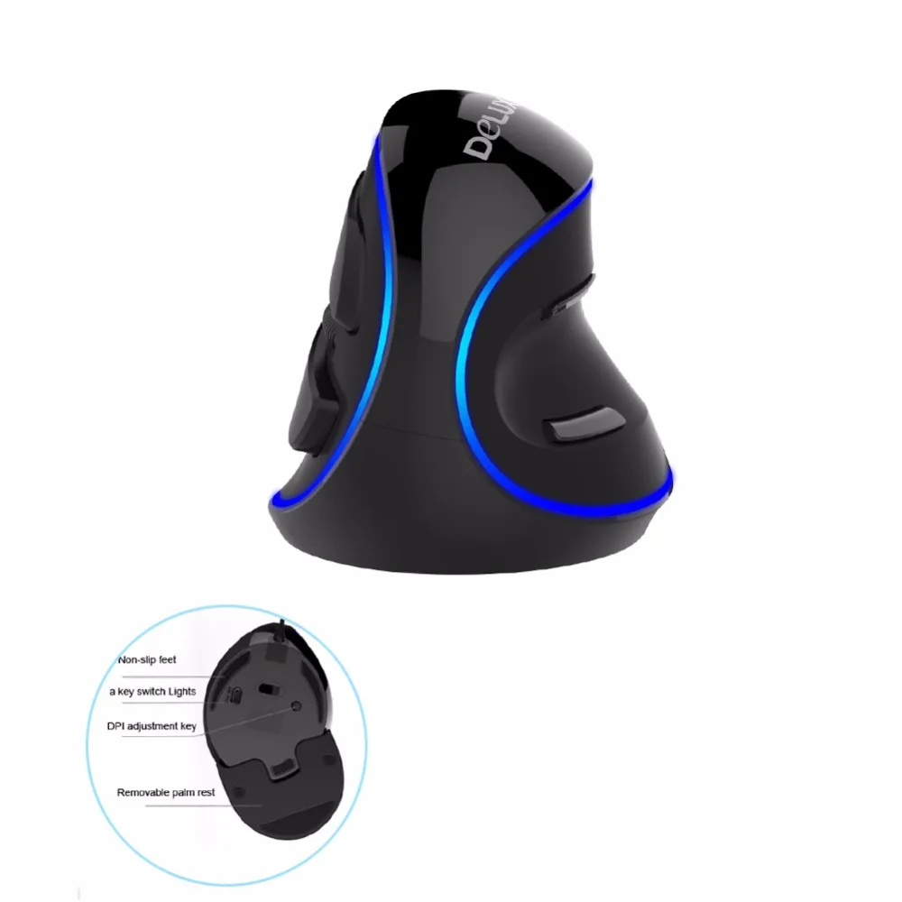 Мышь Delux M618 Plus Вертикальная оптическая проводная 1600 DPI|wired vertical mouse|vertical mouseoptical mouse |