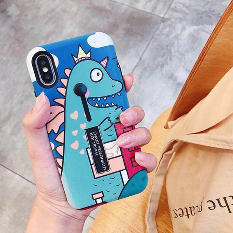 Чехол для телефона GlamPhoneCase с милым мультяшным животным кольцом iPhone XS Max чехол XR X 8 7