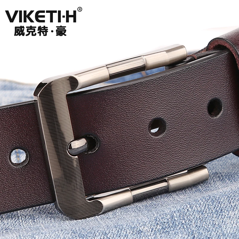 Мужской ремень из натуральной кожи коровьей с пуговицами сплава для джинсов в